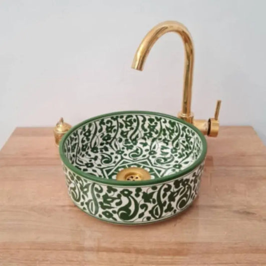 Lavabo en Céramique Marocaine – Élégance et Tradition